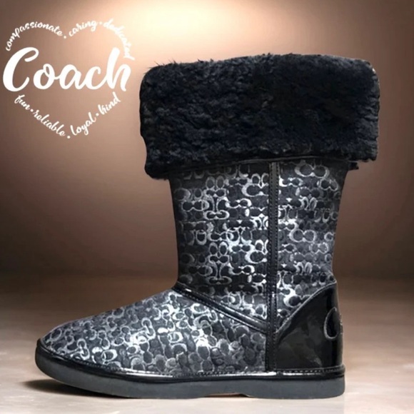 ✨Women’s Coach Black Nikole Midcalf Signature Boots - Picture 6 of 13